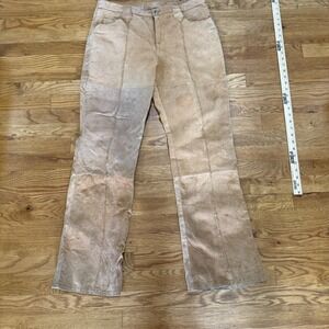 Louise Paris Suede Leather Pants Women's Size 15 Tan Brown Western Style